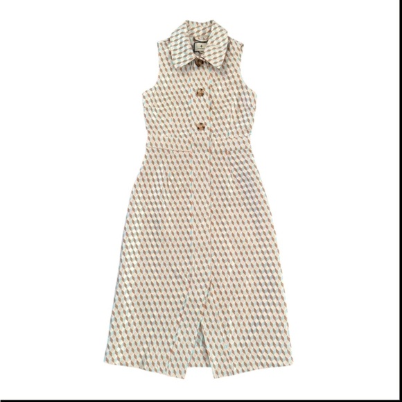 Tuckernuck Ocean Spray Cheyenne Dress Size XXL NWT Geo Print Belted Midi - Picture 5 of 16